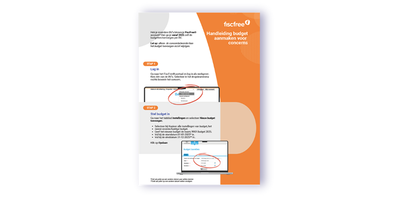 aanmaken concern budget